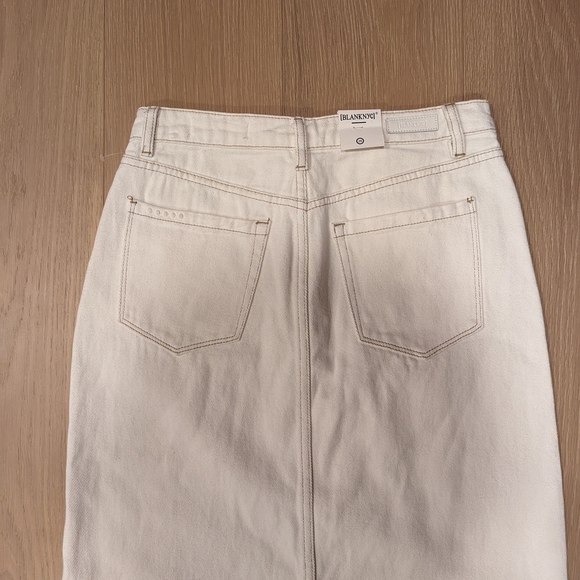 Cream Denim Maxi Skirt - Picture 2 of 9